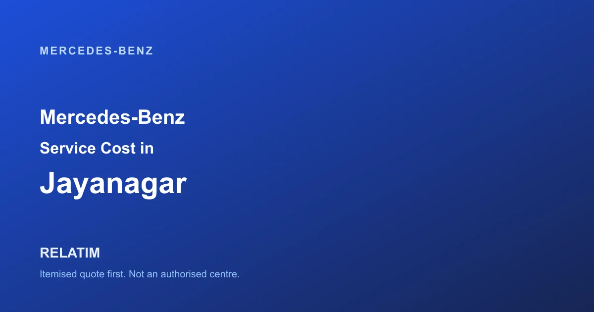 Mercedes-Benz Service Cost in Jayanagar, Bangalore
